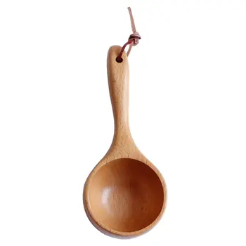 1Pcs Wooden Watering Ladle Japanese Style Kitchen Scoop for Garden Bathroom Rice Water Bath Home Use Lightweight Compact Multi 1