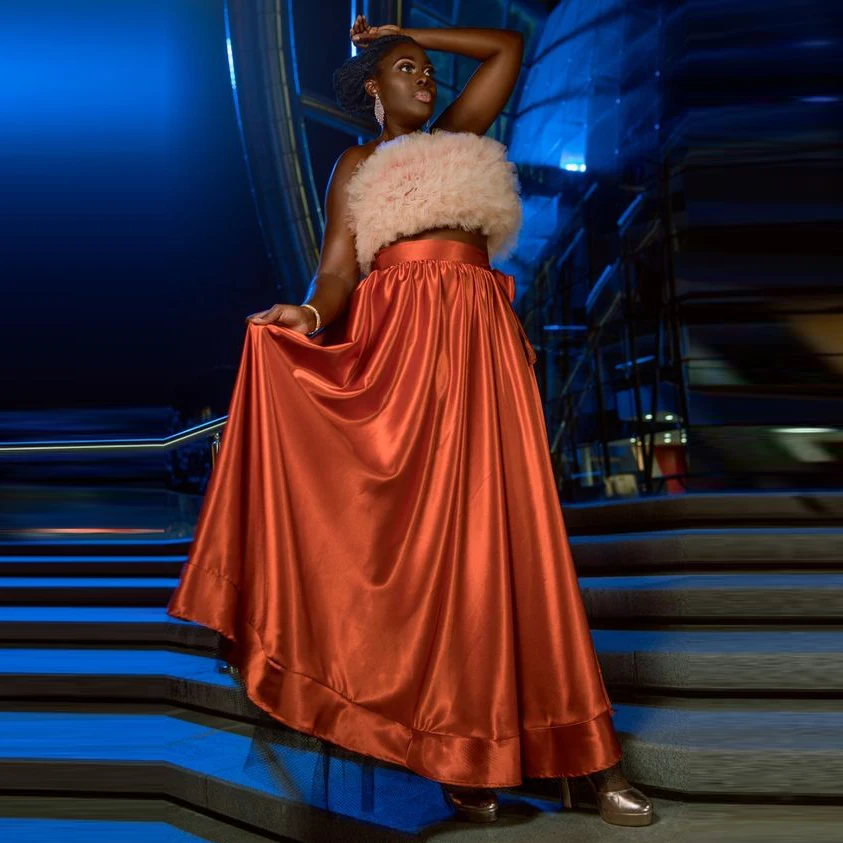 

Modern Burnt Orange Satin Long Women Skirts To Birthday Event Party A-line Floor Length Maxi Skirt Female Bottom Zipper