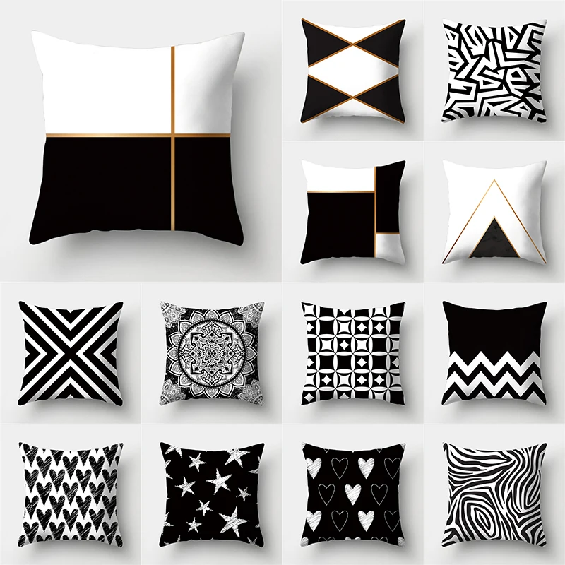 

Soft Pillow Cover Home Decor Cushion Geometric Printing Polyester Sofa
