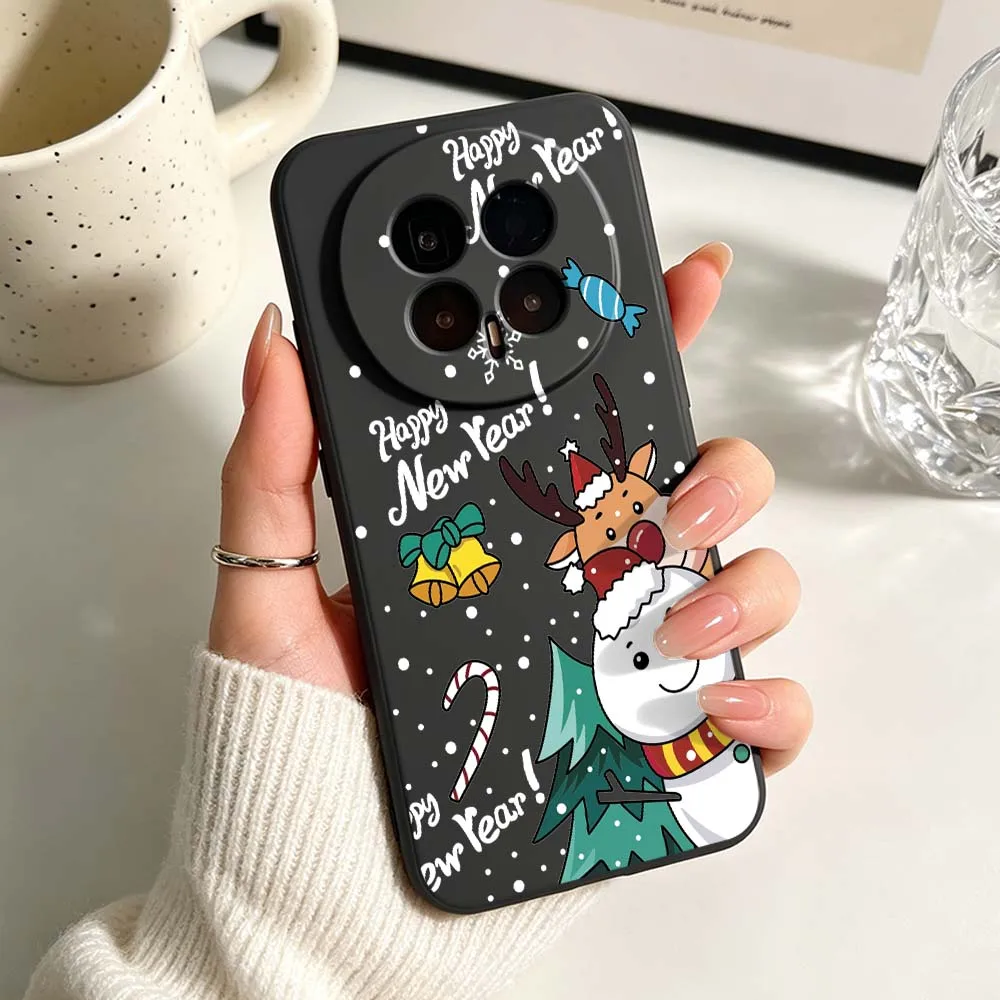 Festive Cartoon Christmas Deer Phone Case - Black