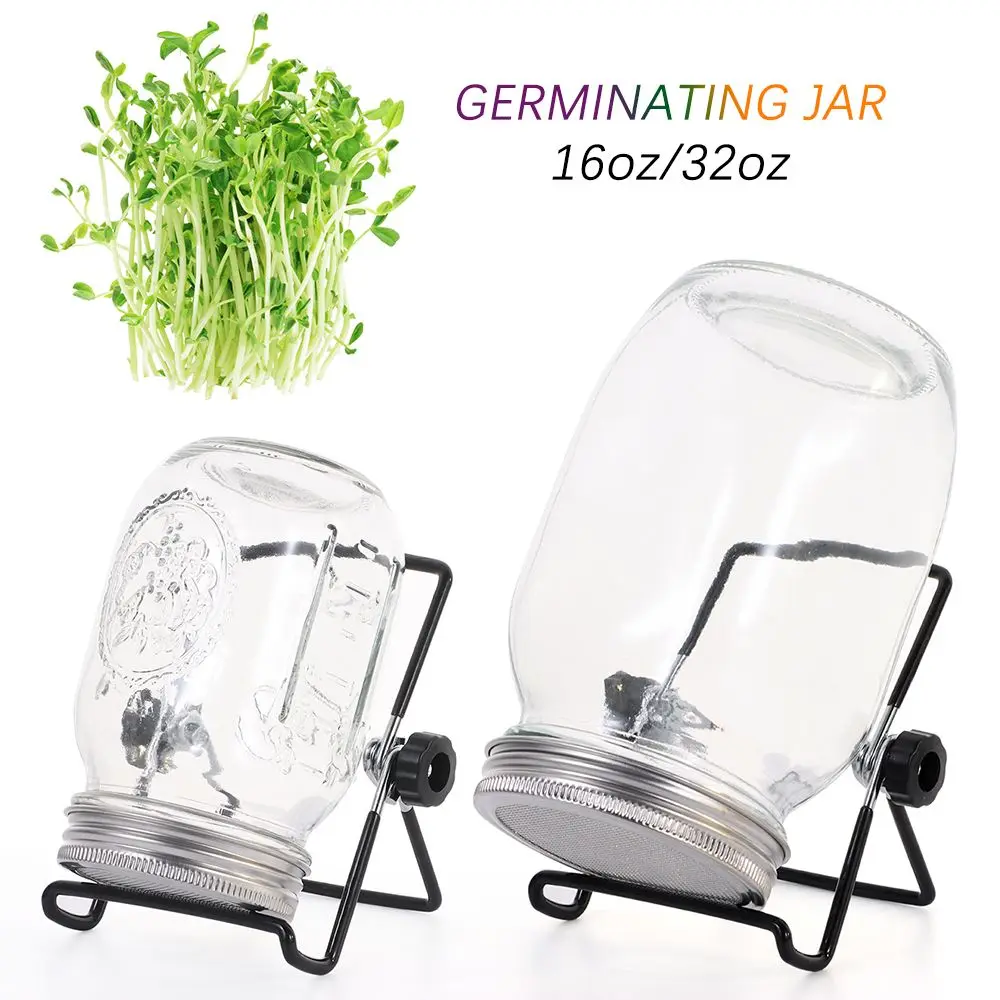 16/32oz sprouting jars with screen lids sprouts growing kit wide mouth mason jar seed germination kit indoor sprouter set sprouting jars kit