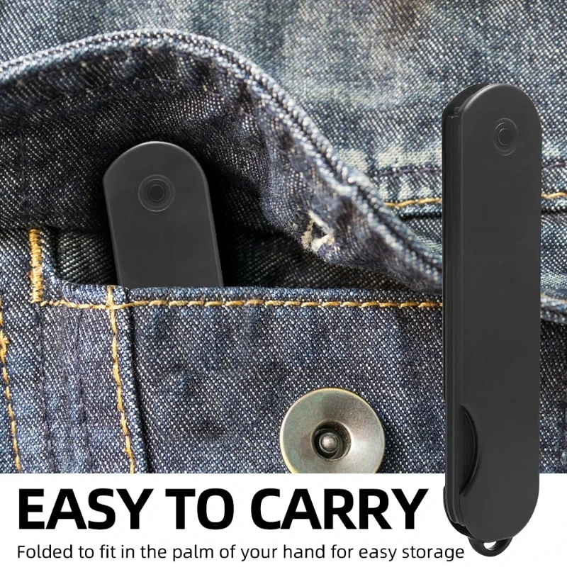 Multifunctional Folding Plastic Comb Traveling Beard Comb Black 2 in 1 Double Tooth Beard Comb for Women Hair and Men Beard Care