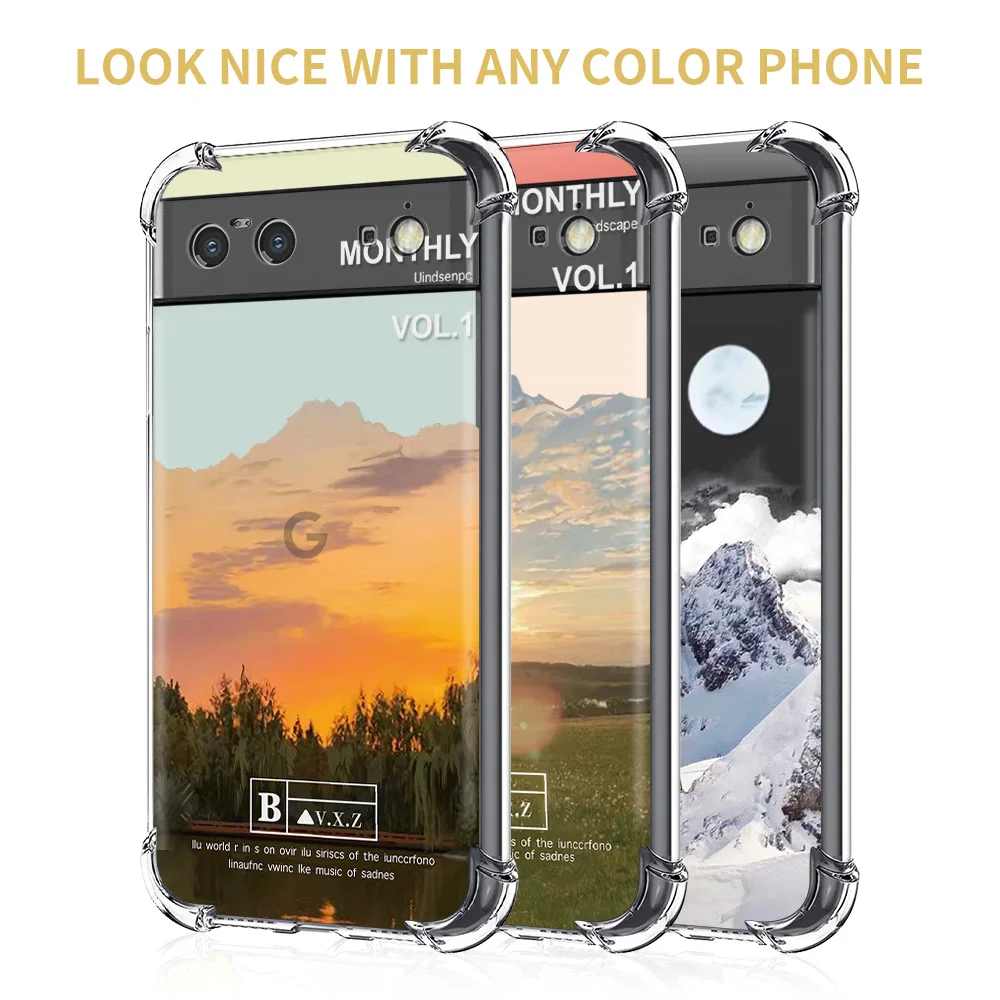 Per Google Pixel 6 7 Pro Custodia Per Telefono Sunset Glow Per Pixel 7A 6A 7Pro Custodie Trasparenti Custodia Protettiva In Tpu In Silicone Morbido