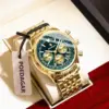 POEDAGAR Trendy Man Watch Chronograph Date Waterproof Luminous Men's Watches Stainless Steel Quartz Sports Luxury Man Wristwatch