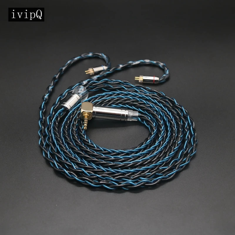 ivipQ-75 Litz Coaxial HiFi Earbud Cable 6N Silver Plated OCC+7N OCC UE  Upgrade Wire 3.5/2.5/4.4mm MMCX/QDC/0.78mm/2Pin For MK3
