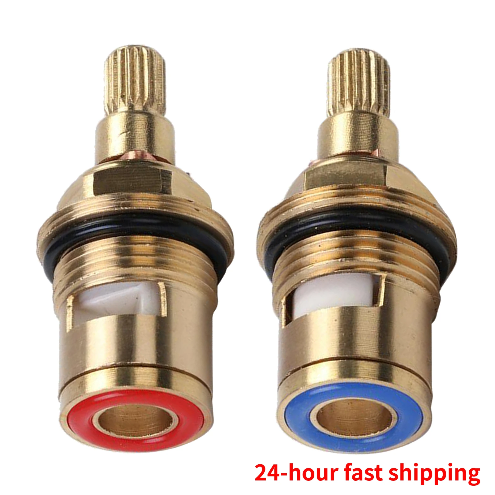 1/2pc Universal Replacement Tap Valves Brass Ceramic Disc Cartridge Inner Faucet Valve for Bathroom, Clockwise or Anti-clockwise