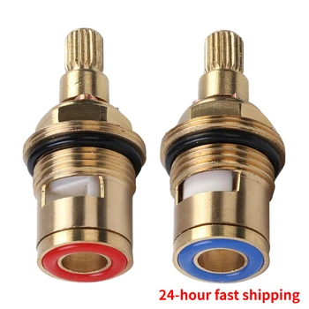 1/2pc Universal Replacement Tap Valves Brass Ceramic Disc Cartridge Inner Faucet Valve for Bathroom, Clockwise or Anti-clockwise