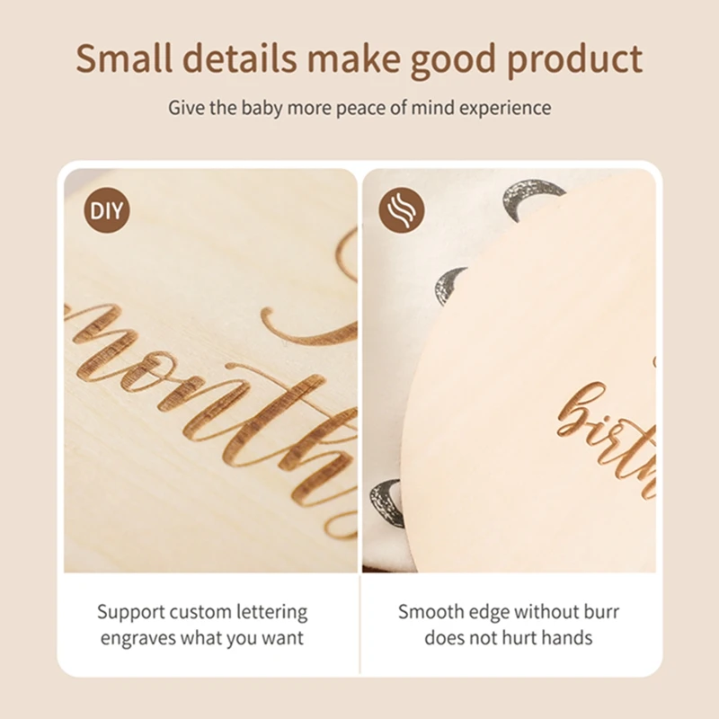 9PCS Baby Wooden Balloon Milestone 1 12 Month Card Newborn Children Photography Props Birthday Party Decoration