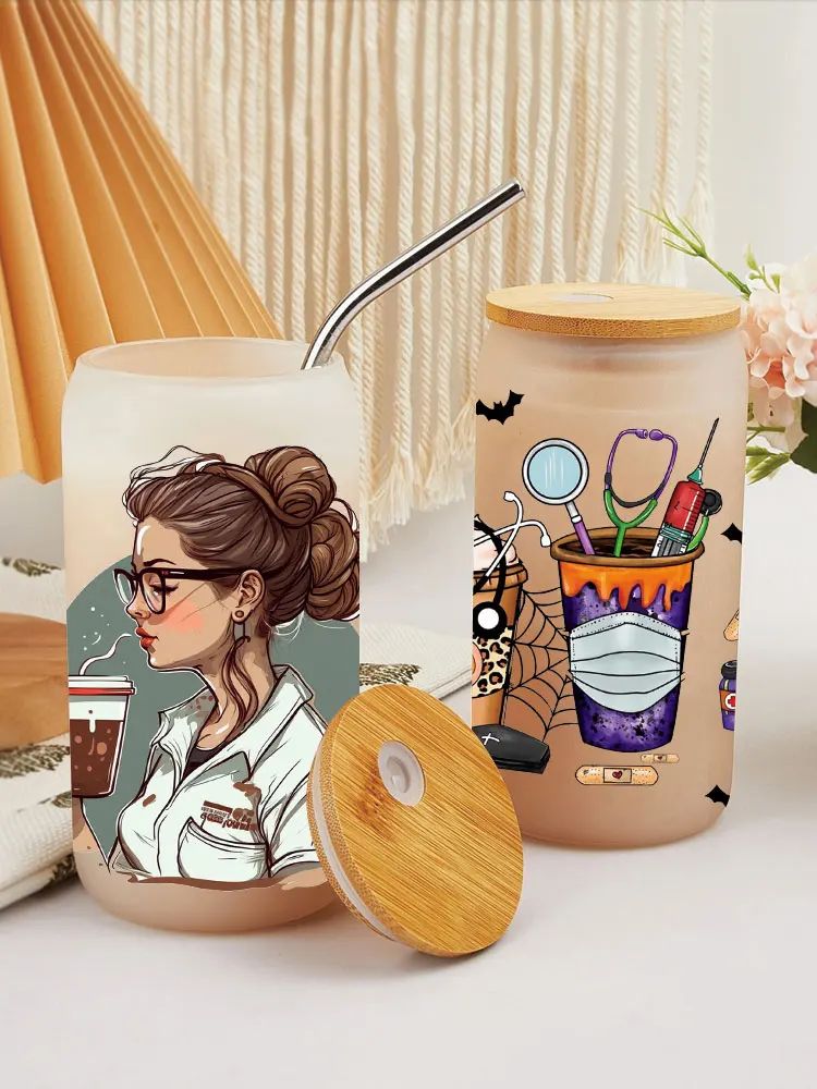 UV DTF Transfer Sticker Nurse Health For The 16oz Libbey Glasses Wraps Bottles Cup Can DIY Waterproof Decals 2462 DTF Transfer Sticker