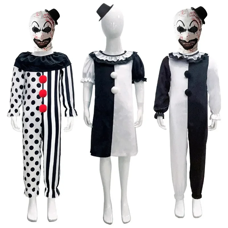 Costume Terrifier Pagliaccio Horror Uomo - Set Completo Con Tuta, Maschera E Accessori Per Halloween E Cosplay