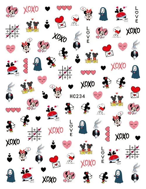 Disney Mickey Nail Stickers Cute Cartoon Children Stickers Anime Toys  Manicure Accessories Girls Student Decoration Decals gift