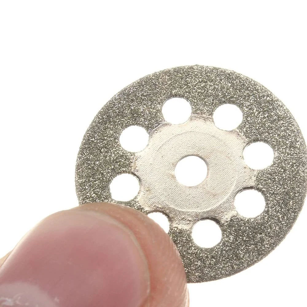 다이아몬드 톱날 12 조각 20-30mm (3mm 아버 포함) 드레 멜 로터리 도구 용 미니 절단 블레이드 돌 유리 타일 절단 금속