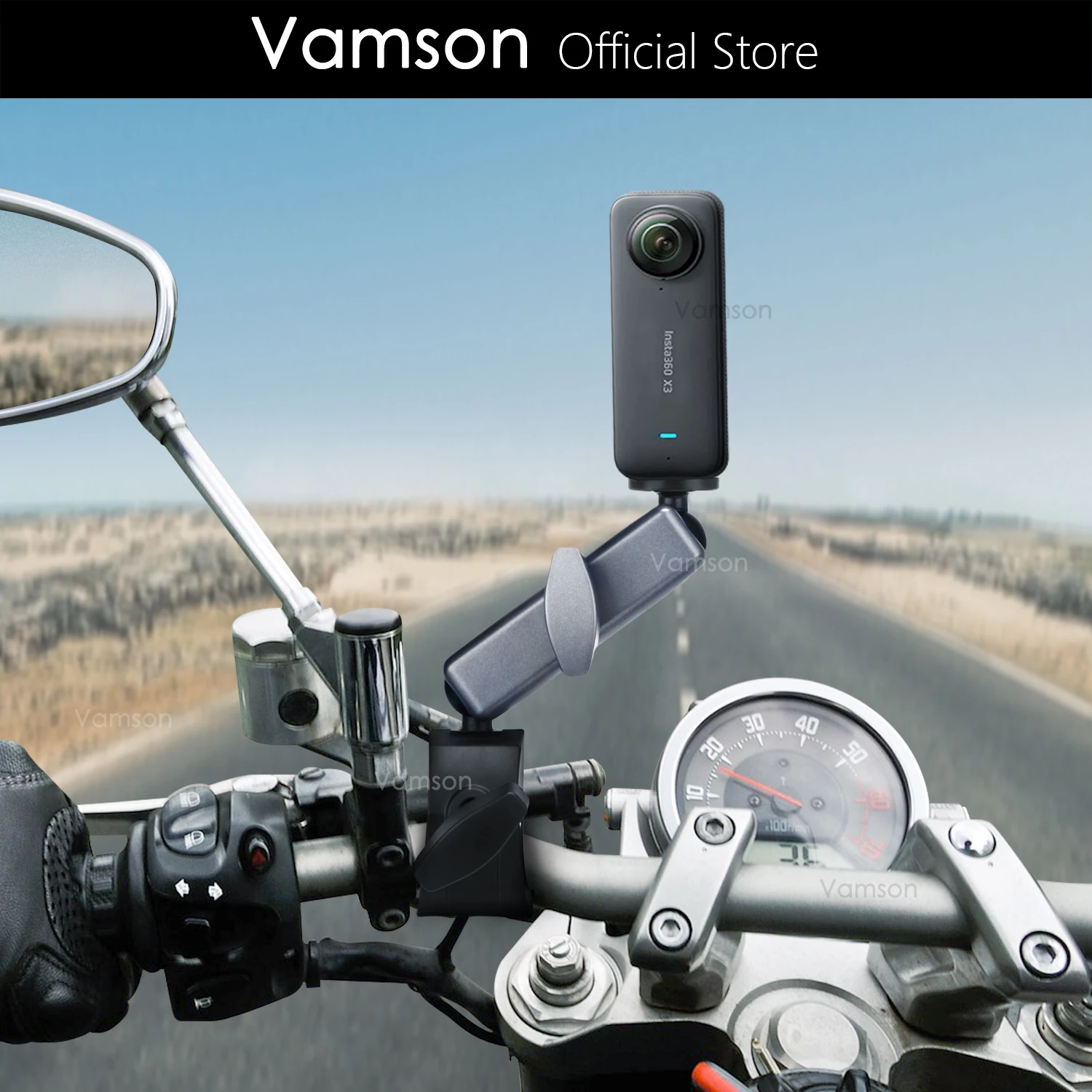 Vamson-suporte de Celular para Motocicleta e Iphone Suporte Gps Acessórios para Gopro 11 Insta 360 x3 Dji Drift Sjcam Eken