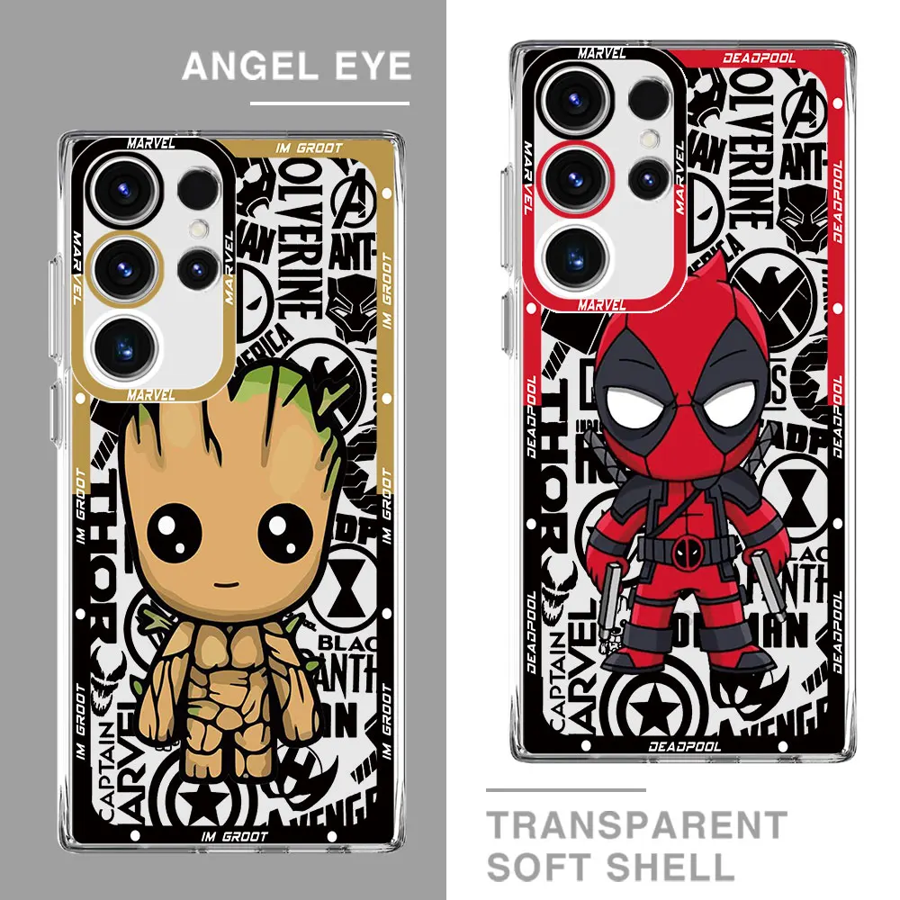 Custodia In Silicone Trasparente Per Samsung Galaxy S21 S23 Fe S20 Fe S22 Plus S24 Ultra S21 Fe S21 Marvel Groot Deadpool Capa Cover
