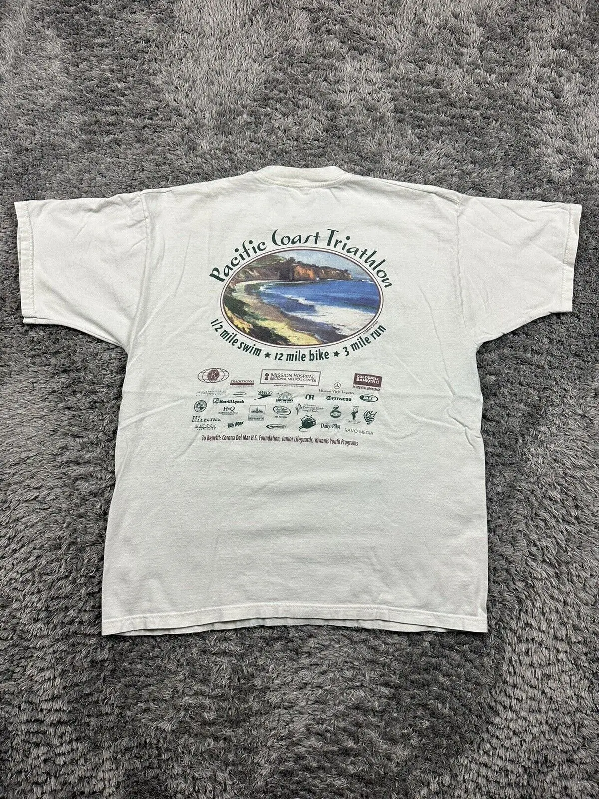 Maglietta Vintage Pacific Coast Triathalon Anni '90 Xl Maniche Lunghe