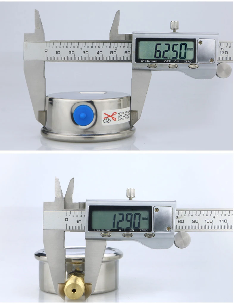 MAIRUIKE 물 오일 가스용 스테인리스강 케이스 황동 조인트 압력계, 62.5mm(2.5 인치), 1mpa