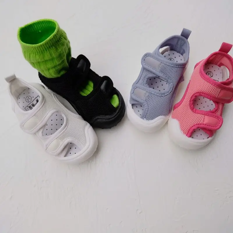 Children Summer Mesh Shoes Boys Girls Fashion Double Hook Design Holiday Shoes Baby Soft Beach Sandals