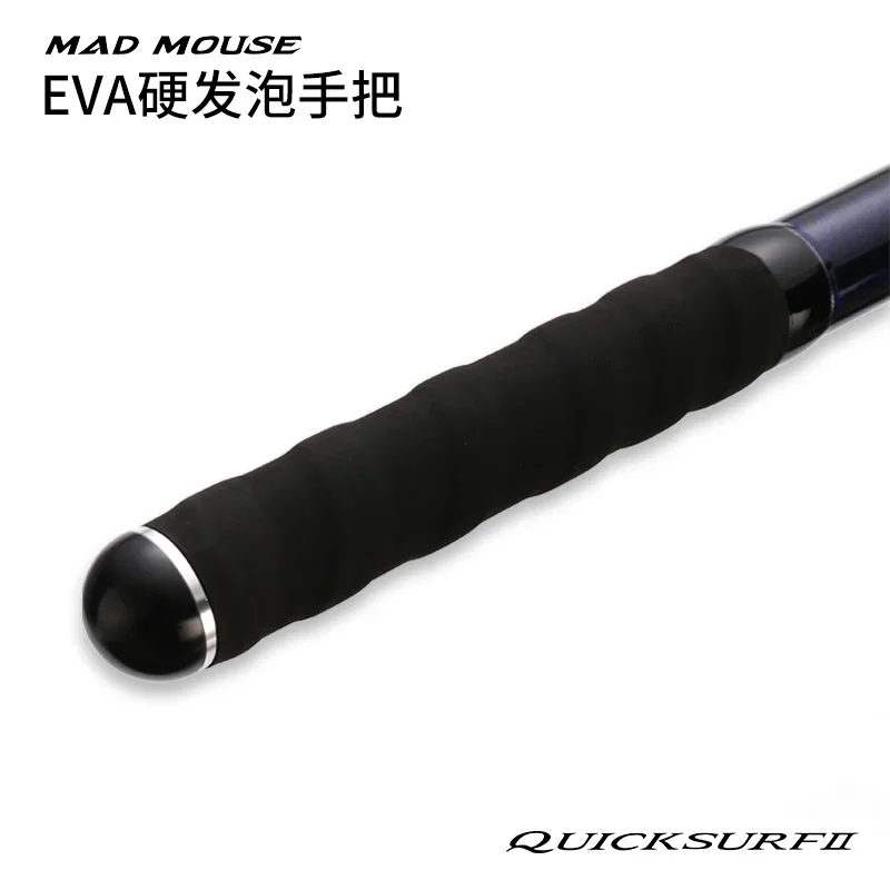 MADMOUSEクイックサーフ425BX 3セクション富士スパイラルXカーボンサーフ釣竿シンカー100～300グラム4.25メートルサーフィン MADMOUSE-QUICKSURFスピニング釣り竿,サーフボート,高炭素,3
