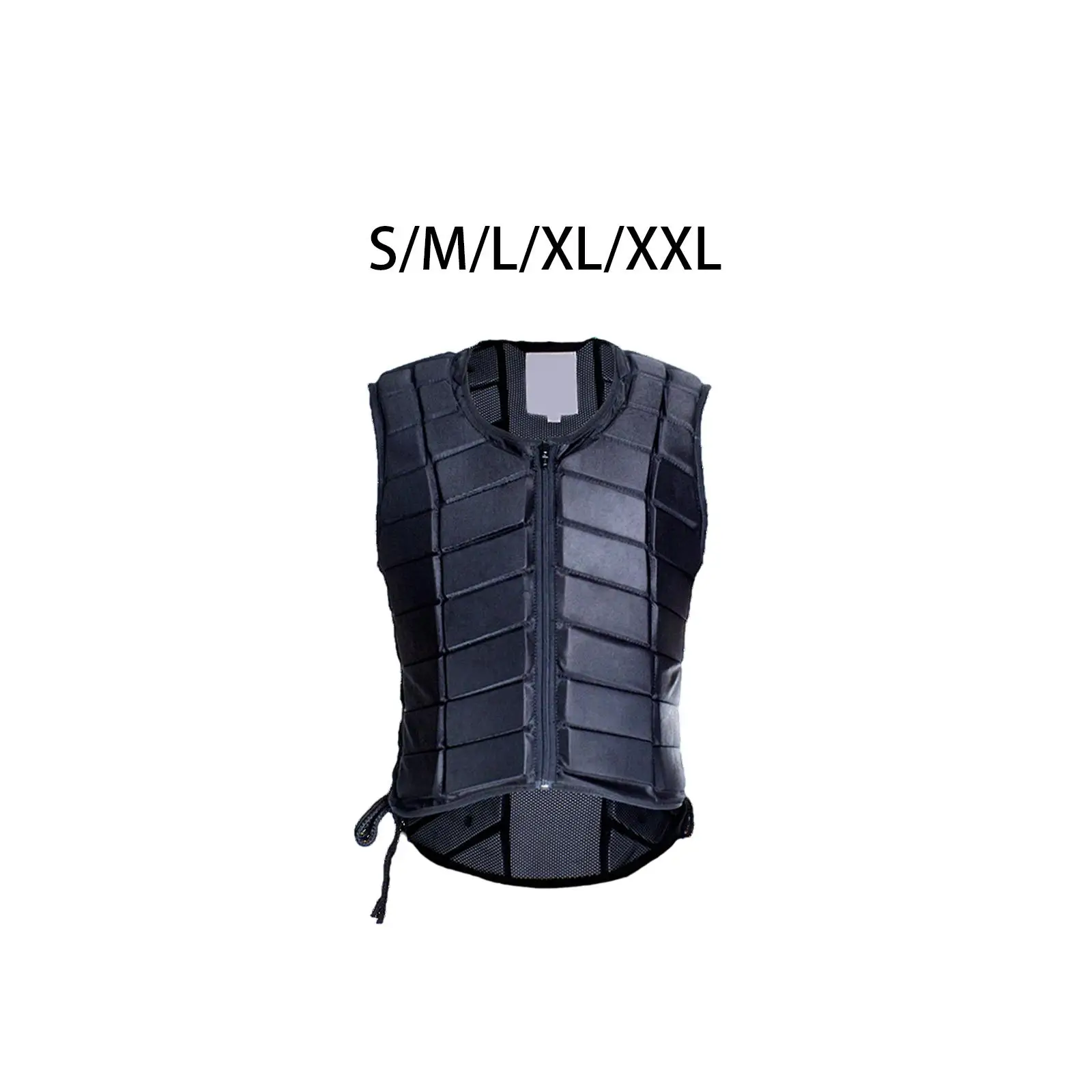 Equestrian Vest Professional Padded Horse Riding Vest Black Zipper Protector Gear Waistcoat