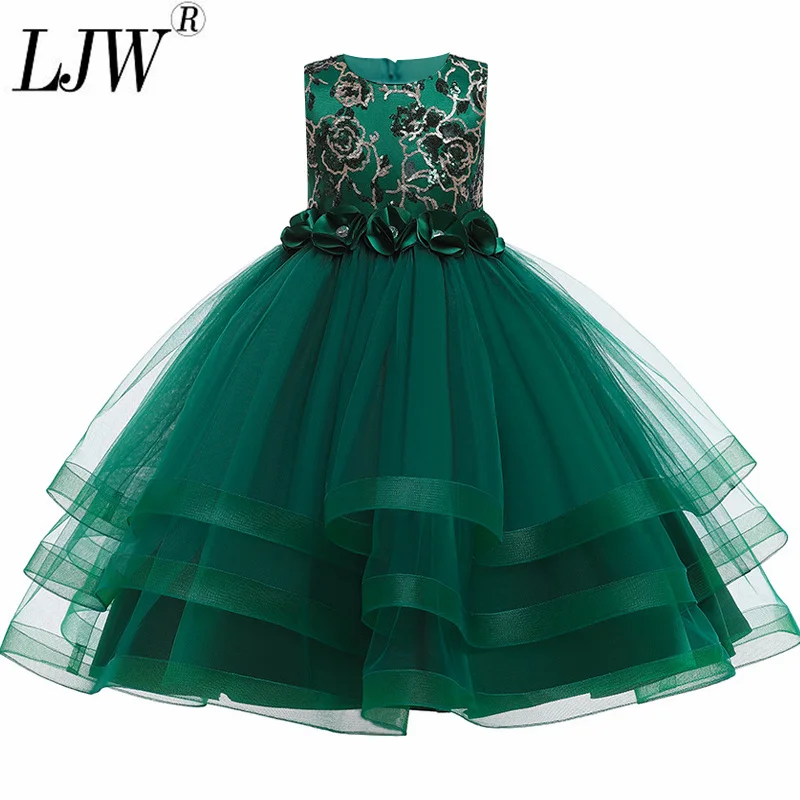 

Celebrity Princess Embroidered Print Fluffy Dress Girls Birthday Formal Christmas Show Dresses New Spot 4-12 Years Old Children'