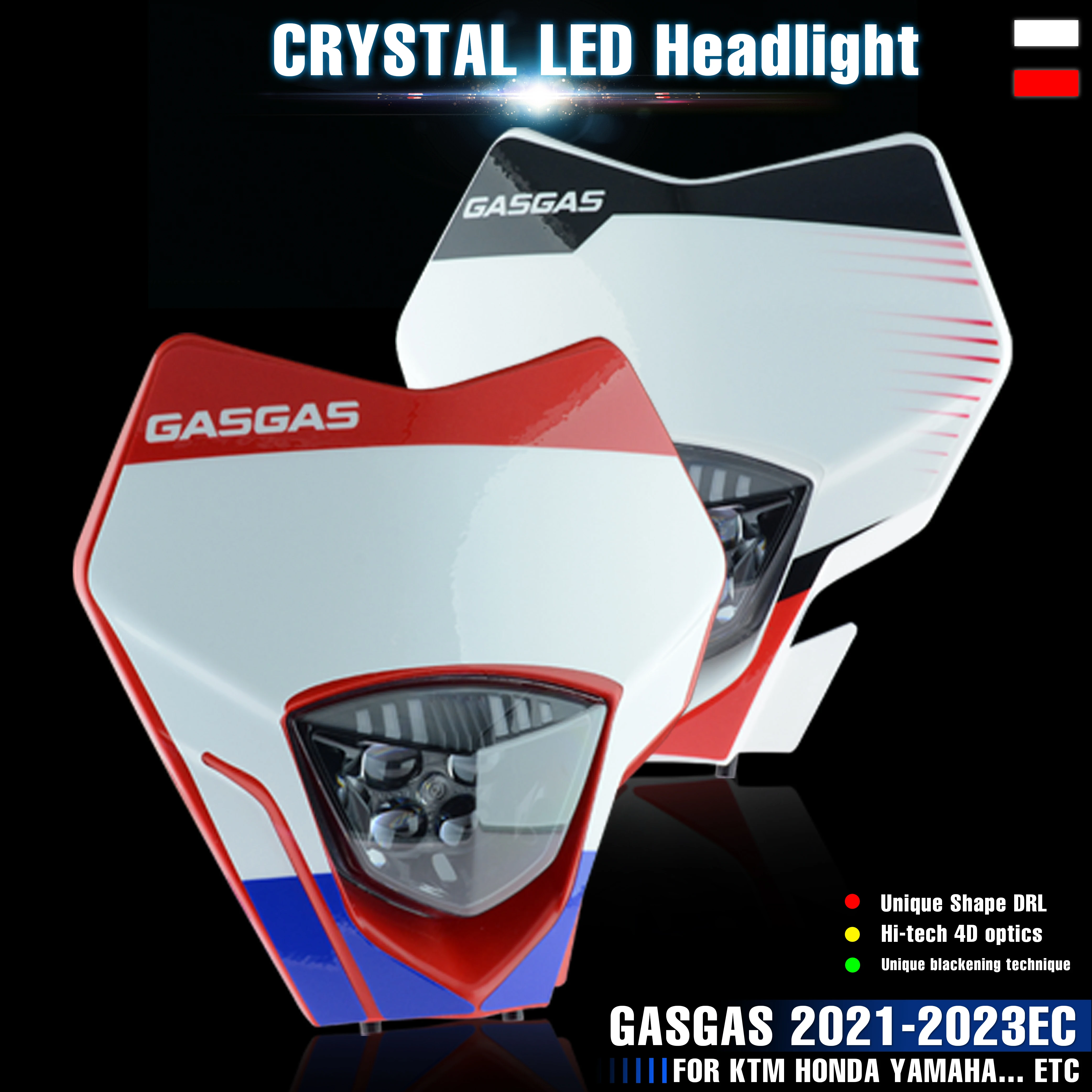 

SPACEMOTO Motorcycle crystal LED Headlight Headlamp For GASGAS 2021-2023 EC 2021 2022 2023 Enduro Motorcycle c
