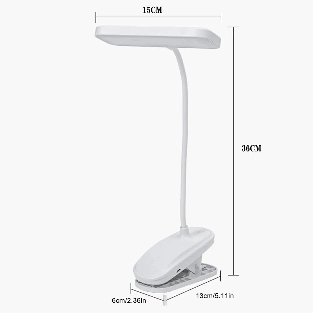 Table Lamp 360&deg; Flexible with Clip USB Dimmable Night Desk Bedside Light for Bedroom Study Reading Office Work