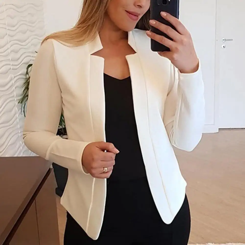 Size S-5XL Slim Fit Solid Color Women Blazer Casual No Bottoms Open Front Blazer Spring Autumn Short Jacket Chic Outwear Outfits