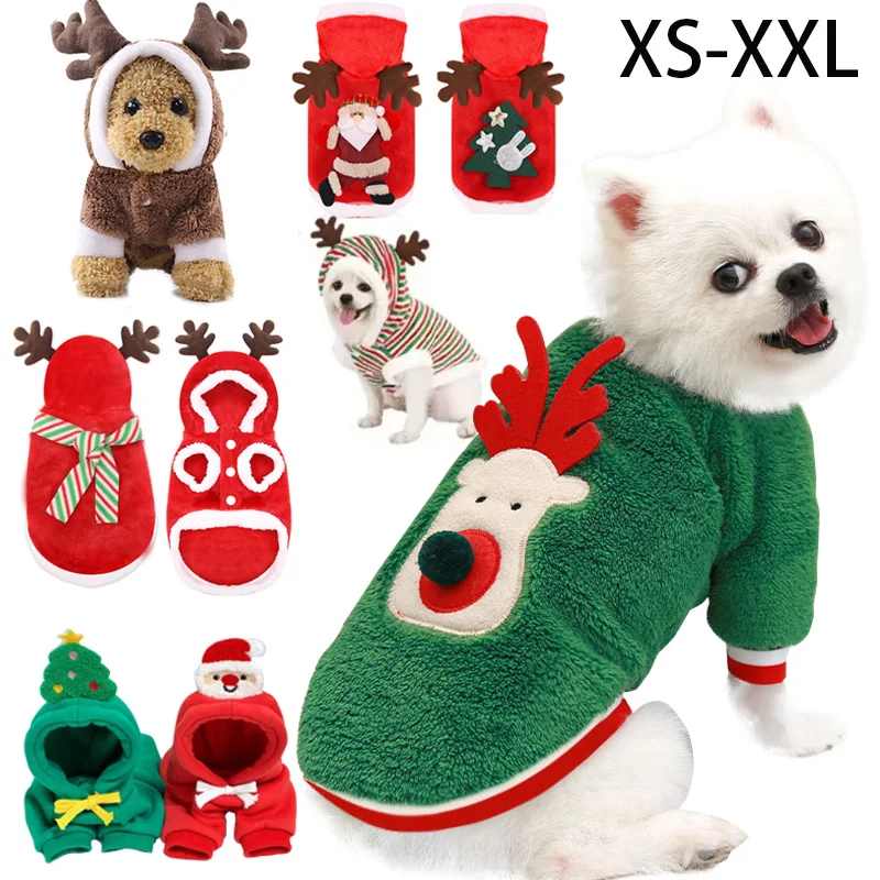 Pet jumpsuits Dog Christmas warm jumpsuits for small medium dogs cats