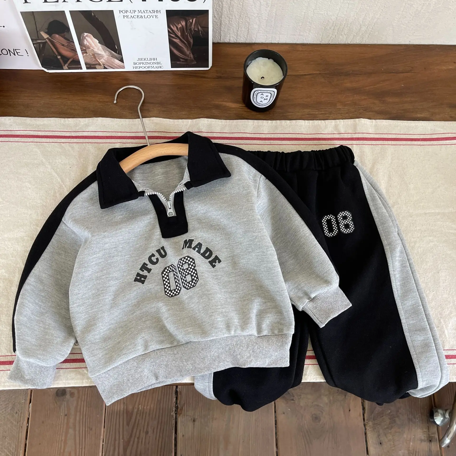 

Children's Clothing Sets 2023 Autumn Kids Boys Sports Suit Letter Print Pullover hoodie+Pants 2Pcs Girls Tracksuits Set