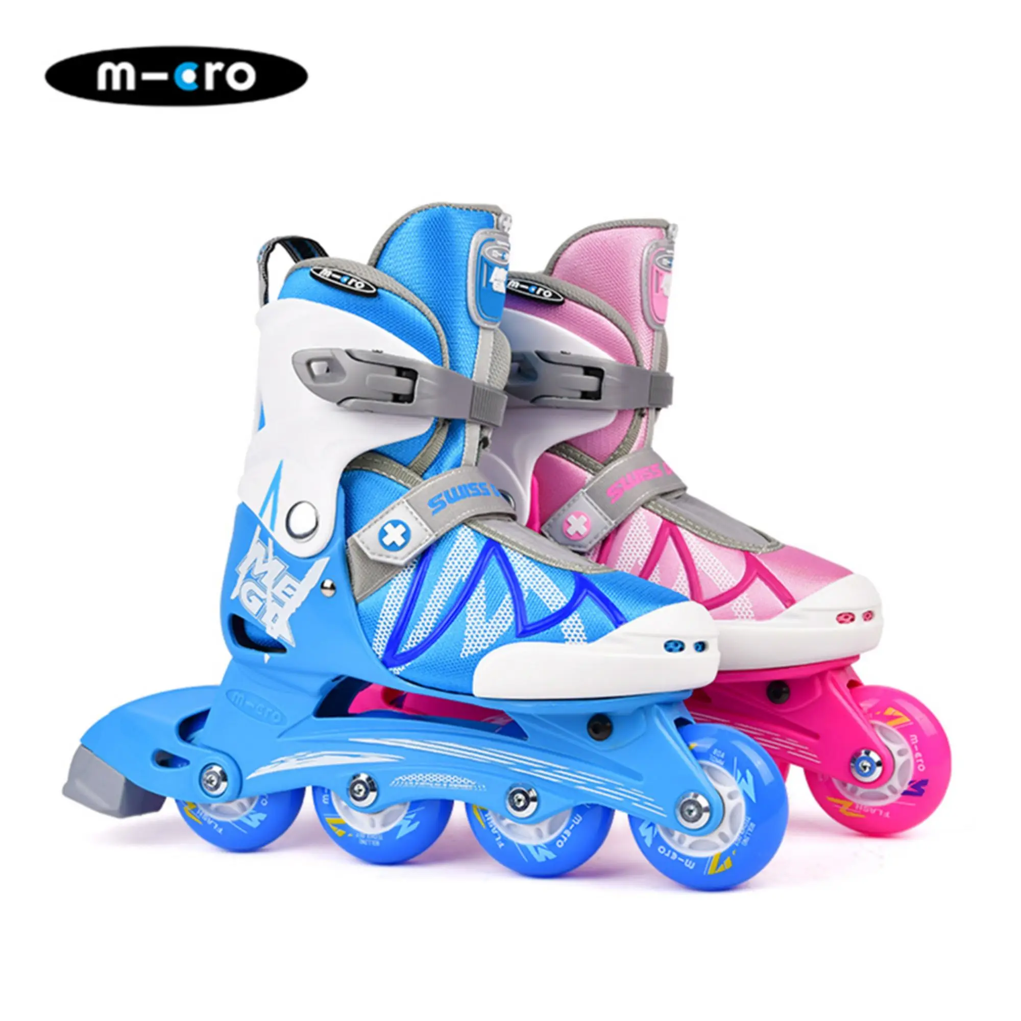 Kids Roller Shoes 4 Sizes Adjustable Roller Skates Flash Wheels For Kids Boys Girls