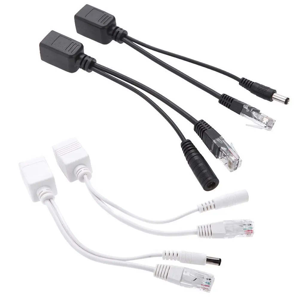 Enhanced Power Over Ethernet Adapter Cable Pair - Passive POE Splitter & Injector Module 12-48V