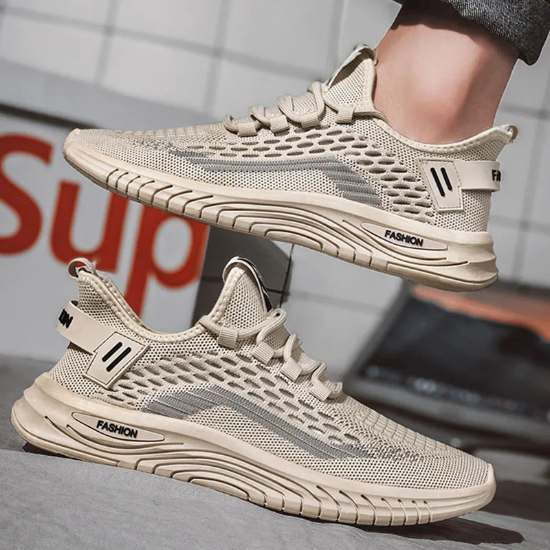 

Sneakers Lightweight Fashion Men Casual Shoes Breathable Male Footwear Lace Up Walking Shoe Sport Running Sneaker Plus Size
