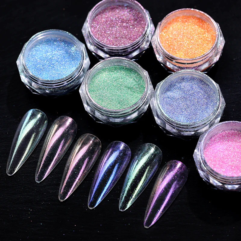 Aurora Nail Glitter Powder Shinning Pigment Purple Blue Pearl Nail Dust DIY Accessories Manicure Sugar Effect Decorations