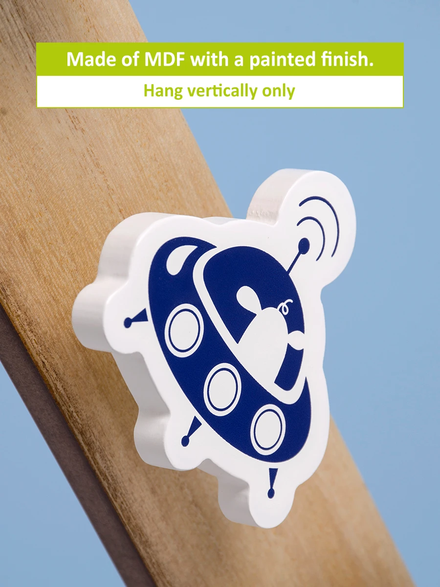 Hooks for Clothes Wall Hanger Kids Room Mounted Wooden Cute Room Decor Astronaut Kids Room Organization and Storage for Boys 5