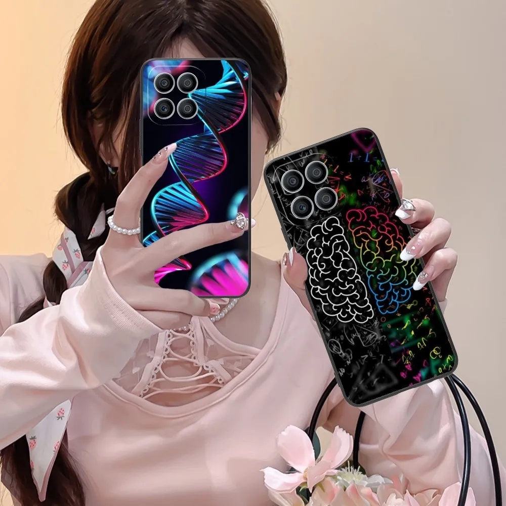 Dna Brain Neuron Mobile Cell Phone Case For Huawei Honor 90 80 70 60 50 30 20 10 9 8 7 Pro C S Se Lite 5G Black Cover Funda