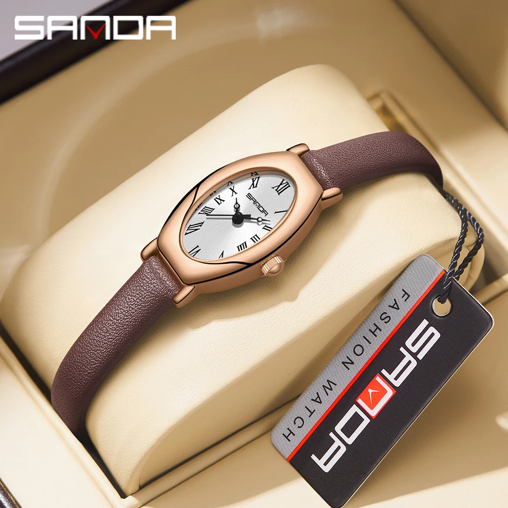 

Sanda 1123 New Arrival Elegant Design Roman Number Square Dial Waterproof Quartz Movement Business Women Analog Wrist Watch