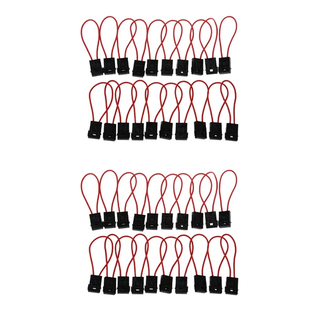 30A Wire In-Line Fuse Holder Block Black Red For Car Boat Truck 40Pcs