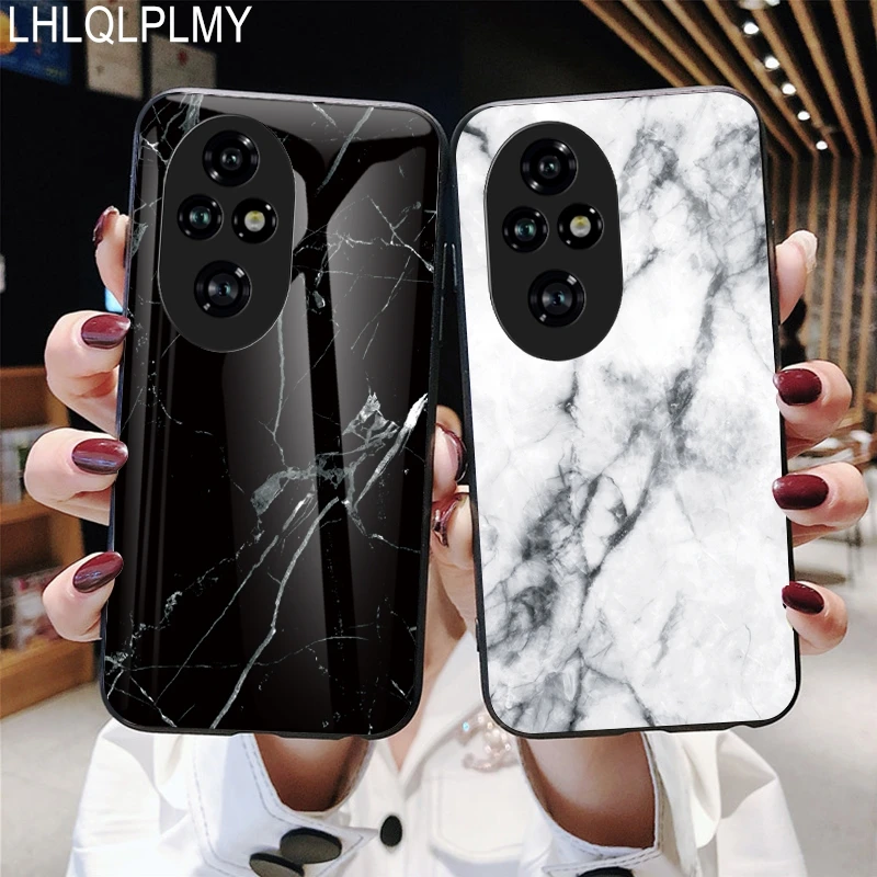 Elegant Marbling Tempered Glass Phone Case with Premium Protection