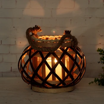 Wooden Candles Bedroom Wedding Centerpieces Decoration Wicker Lantern Candle 1