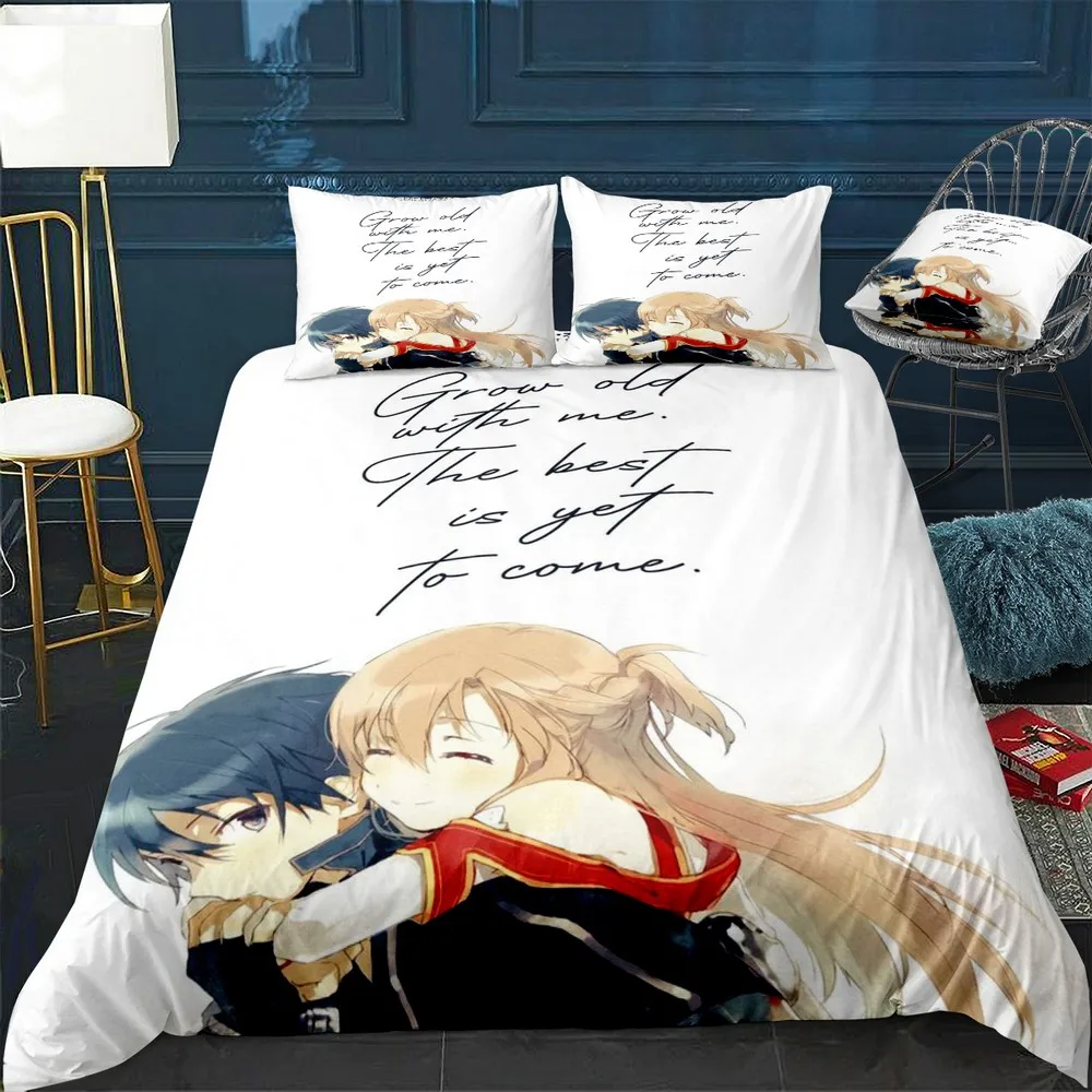 

Anime Sword Art Online SAO Duvet Cover for Household Winter Warmth Bedding Set Double Quilt Cover Twin Queen King Duvet Cover