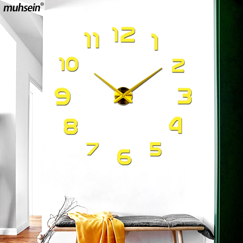 Acrylic Wall Sticker Clock Metal Wall Sticker Clock 3d Wall Clock