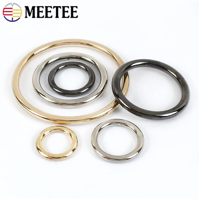 Meetee 금속 O 링 버클, 가방 클립 버클 스트랩, 연결 링 후크, DIY 수하물 장식 걸쇠 액세서리, 10-60mm, 5 개