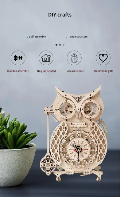 Orologio Da Parete A Pendolo A Forma Di Gufo - Decorazione Rustica Per Camera Bambini, Silenzioso, In Resina