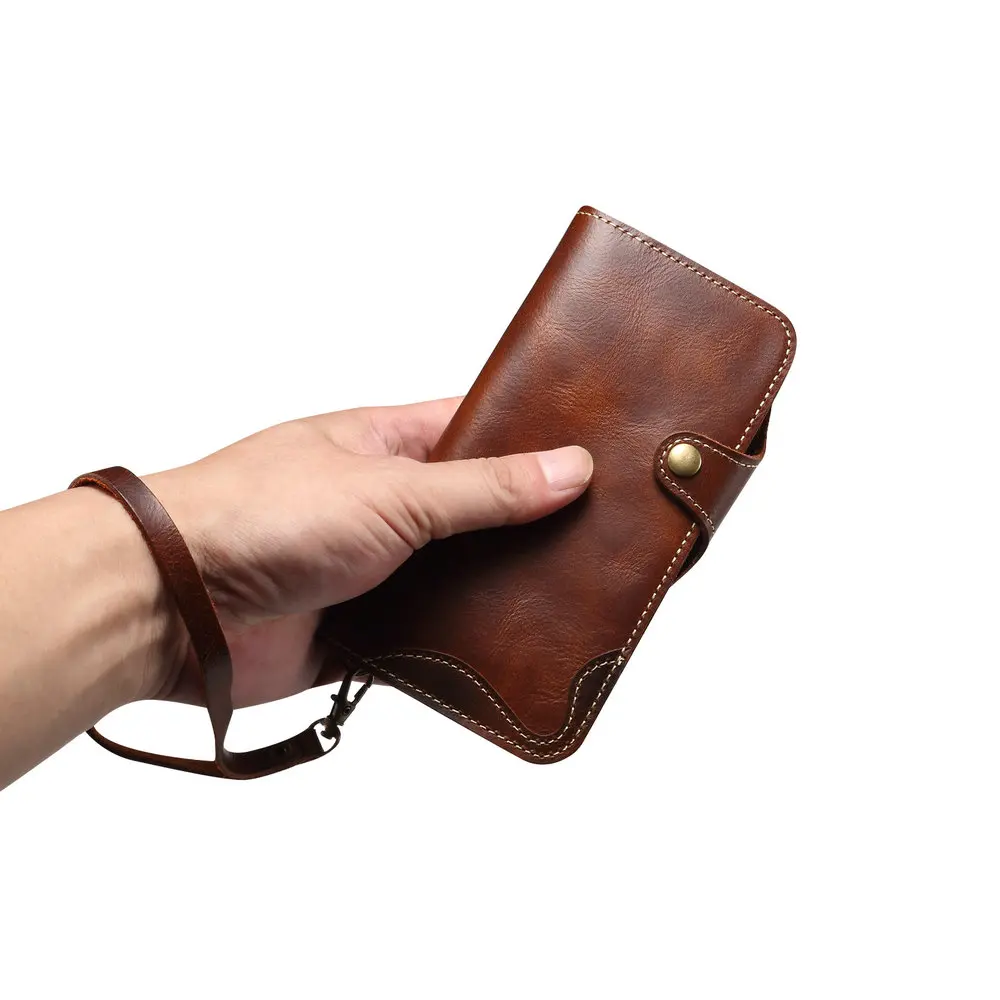 Luxury Genuine Leather Wallet Cover - Premium Flip Case with Card Holder