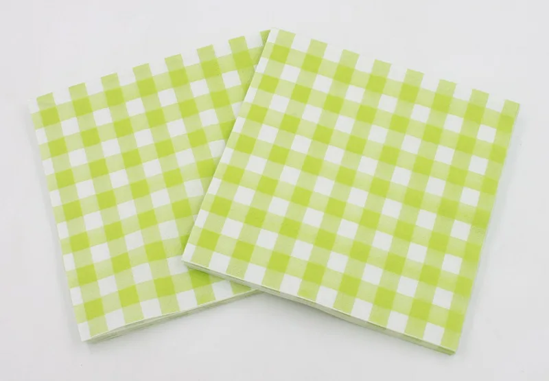 Description Picture 3 of item100 Counts Printed Paper Napkins Disposable Checkered Cocktail Napkins 2 Layers Wedding Birthday Picnic Tea Party