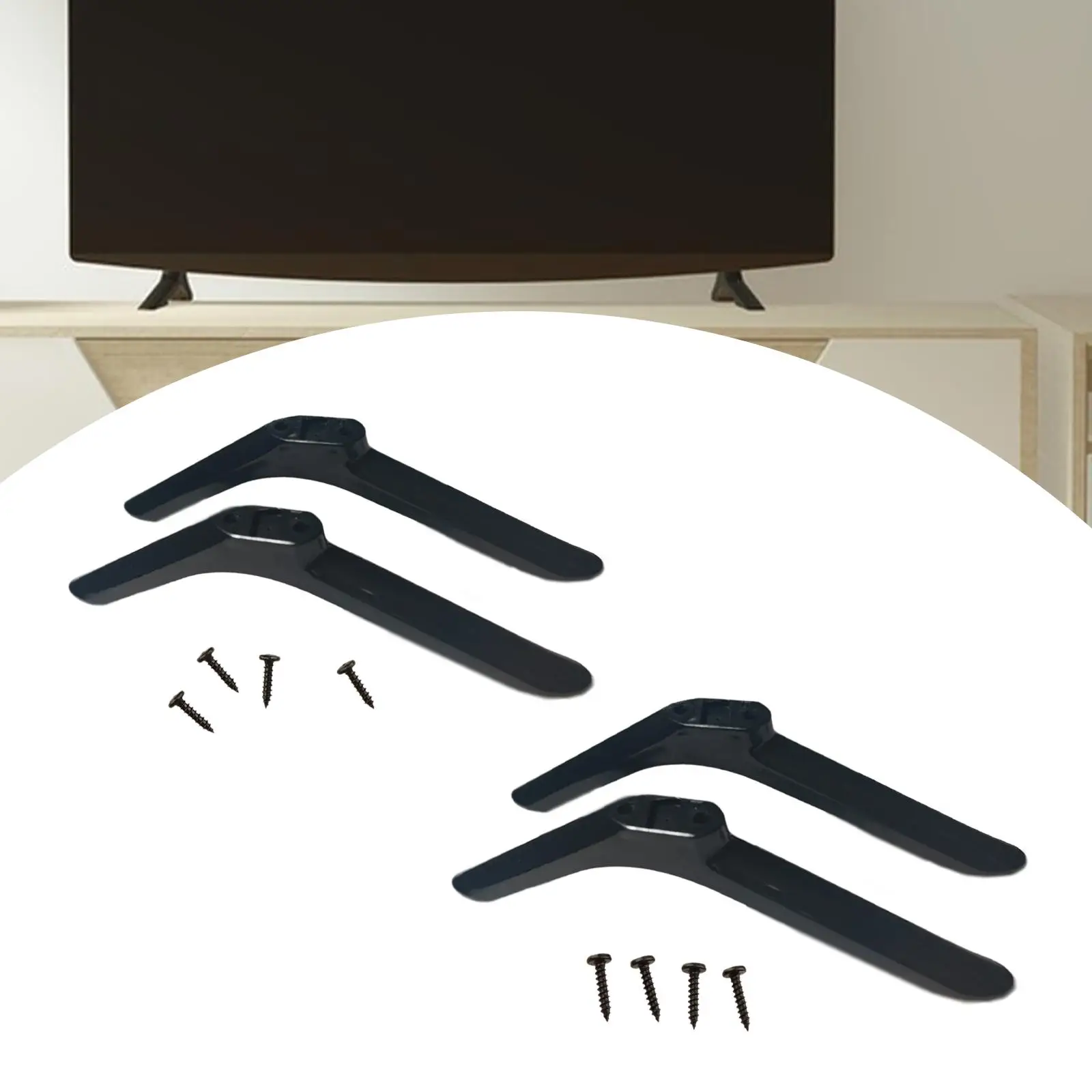 2x TV Stand Legs Televisions Stand Portable Sturdy Easily Install Anti Slip with