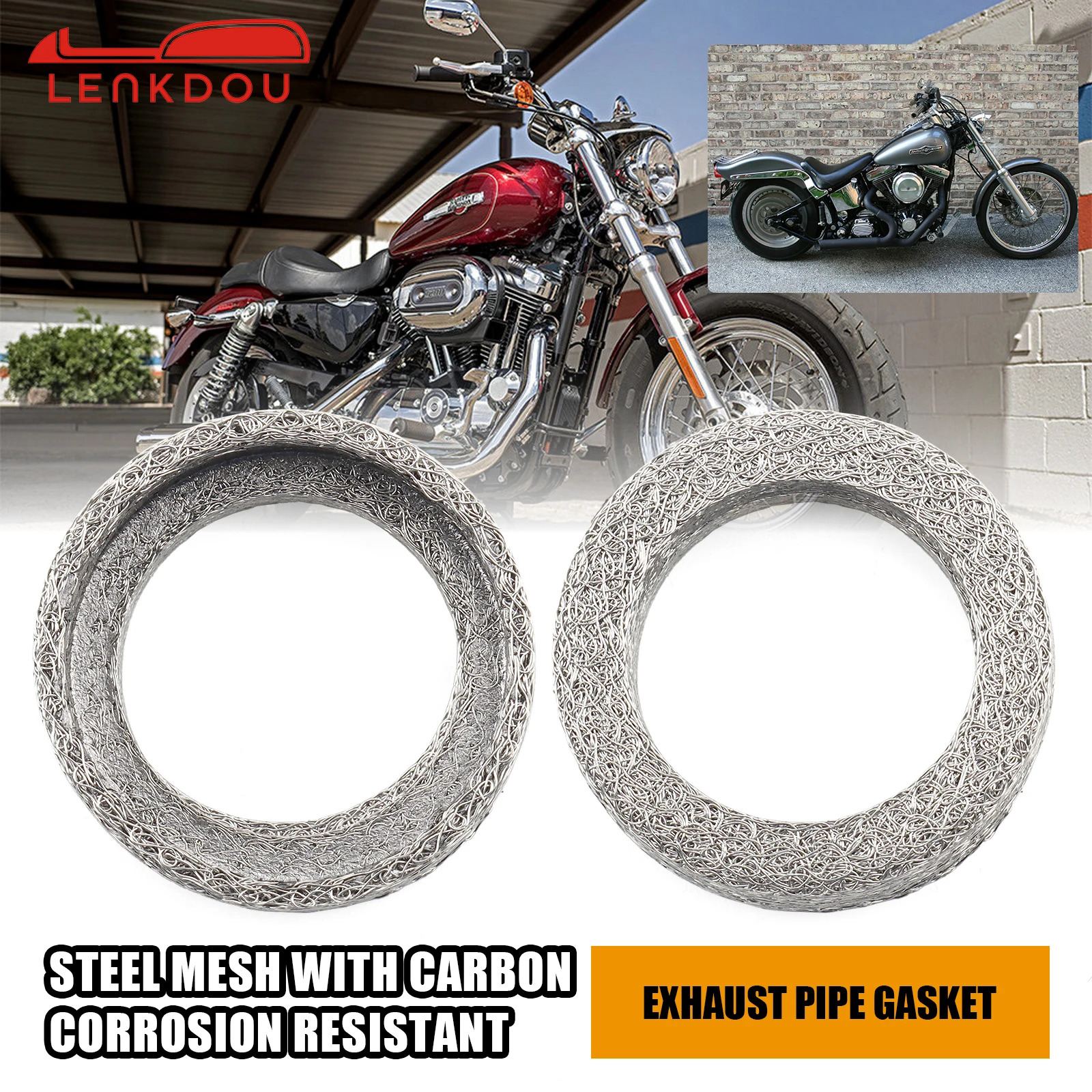 2PackExhaustCrossoverGasketsSeal6592700ForHarleySportstersXL