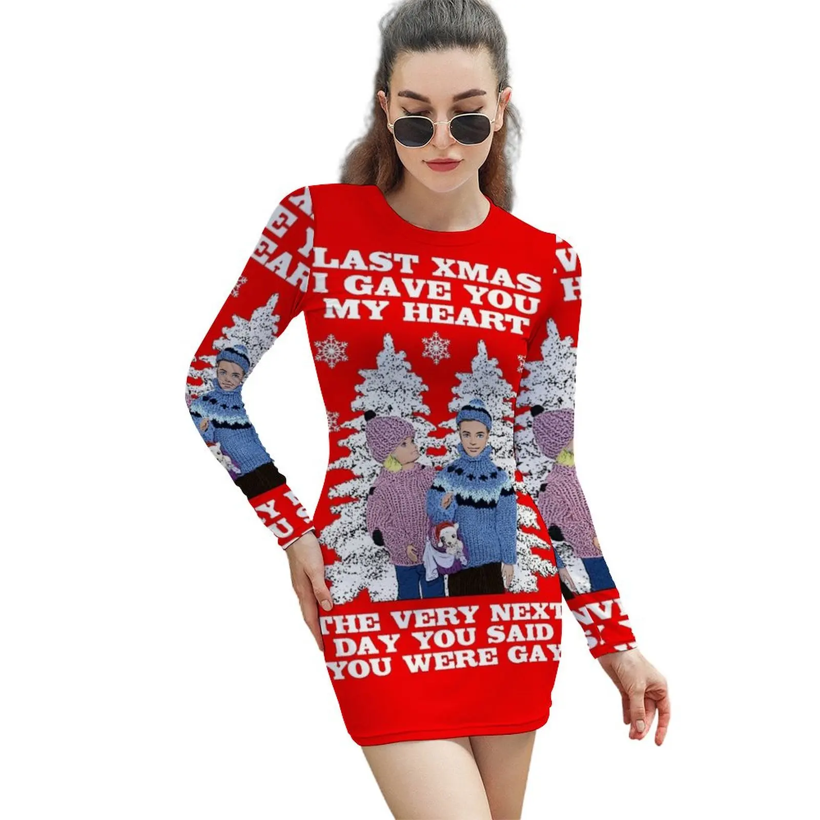 

Last Christmas I Gave You My Heart - The Very Next Day You Said You Were Gay! Long-Sleeved Sheath Dress woman dress