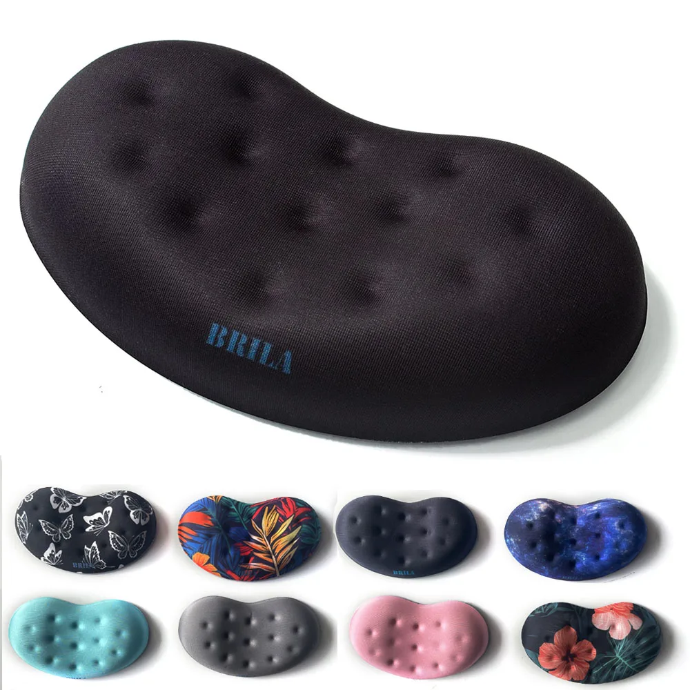 Brila-almofada Ergonômica do Descanso do Pulso do Rato Espuma da Memória Massageando Furos Design Suporte Antiderrapante Almofada para Trabalhar e Jogos