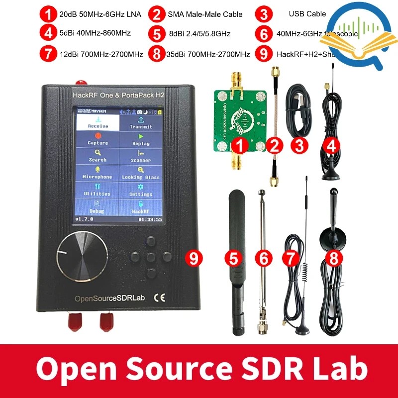 HackRF One R10 Portapack H2 1MHz to 6GHz SDR With Mayhem 2.0
